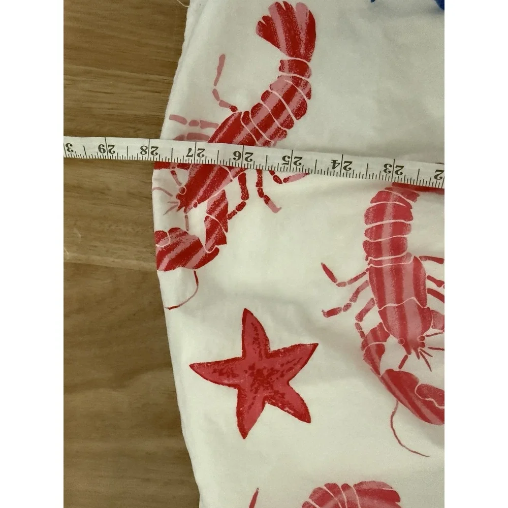 J.Crew Girls Size 8 Lobster Starfish Print Cotton Dress Red White Blue Coastal